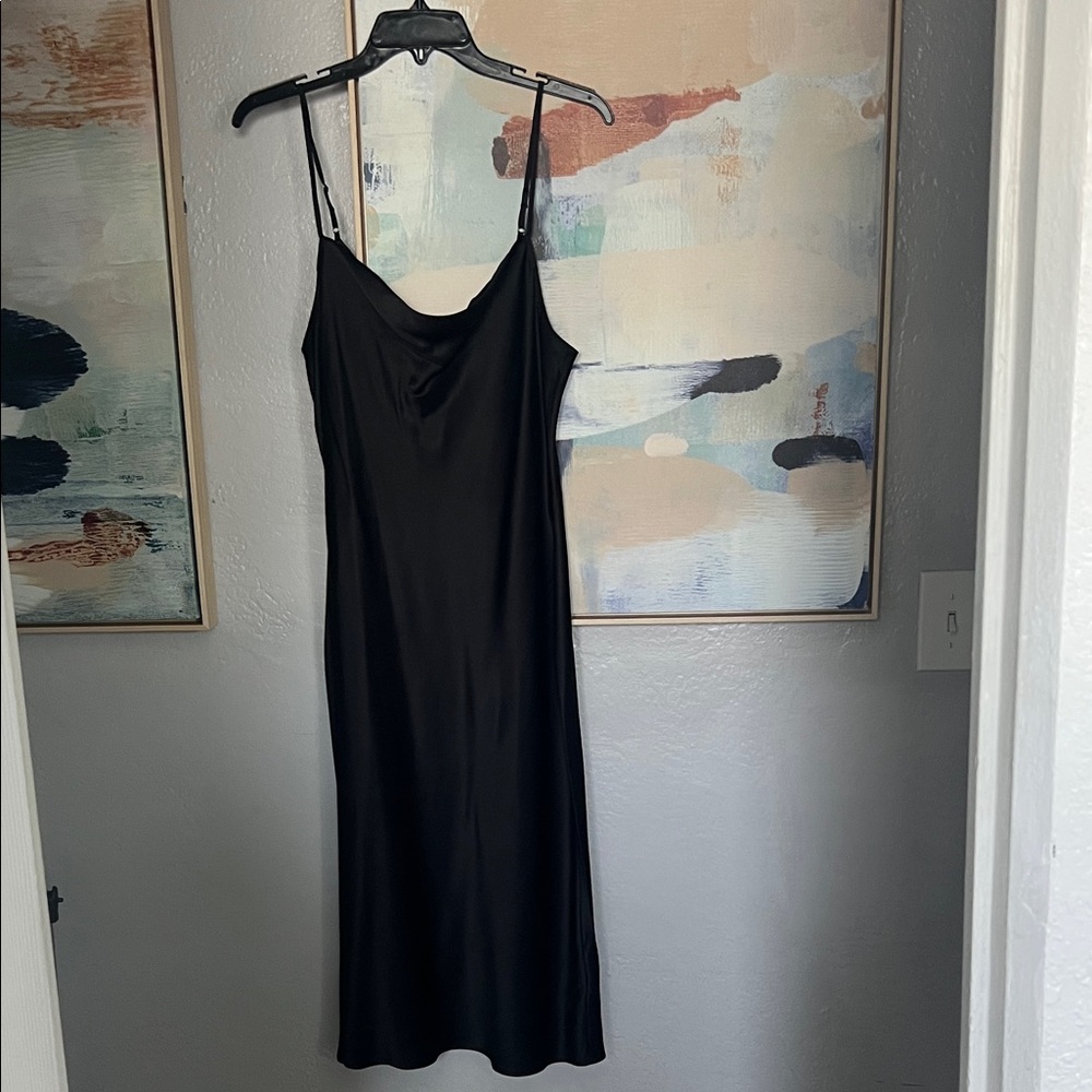 Silk cowl neck dress